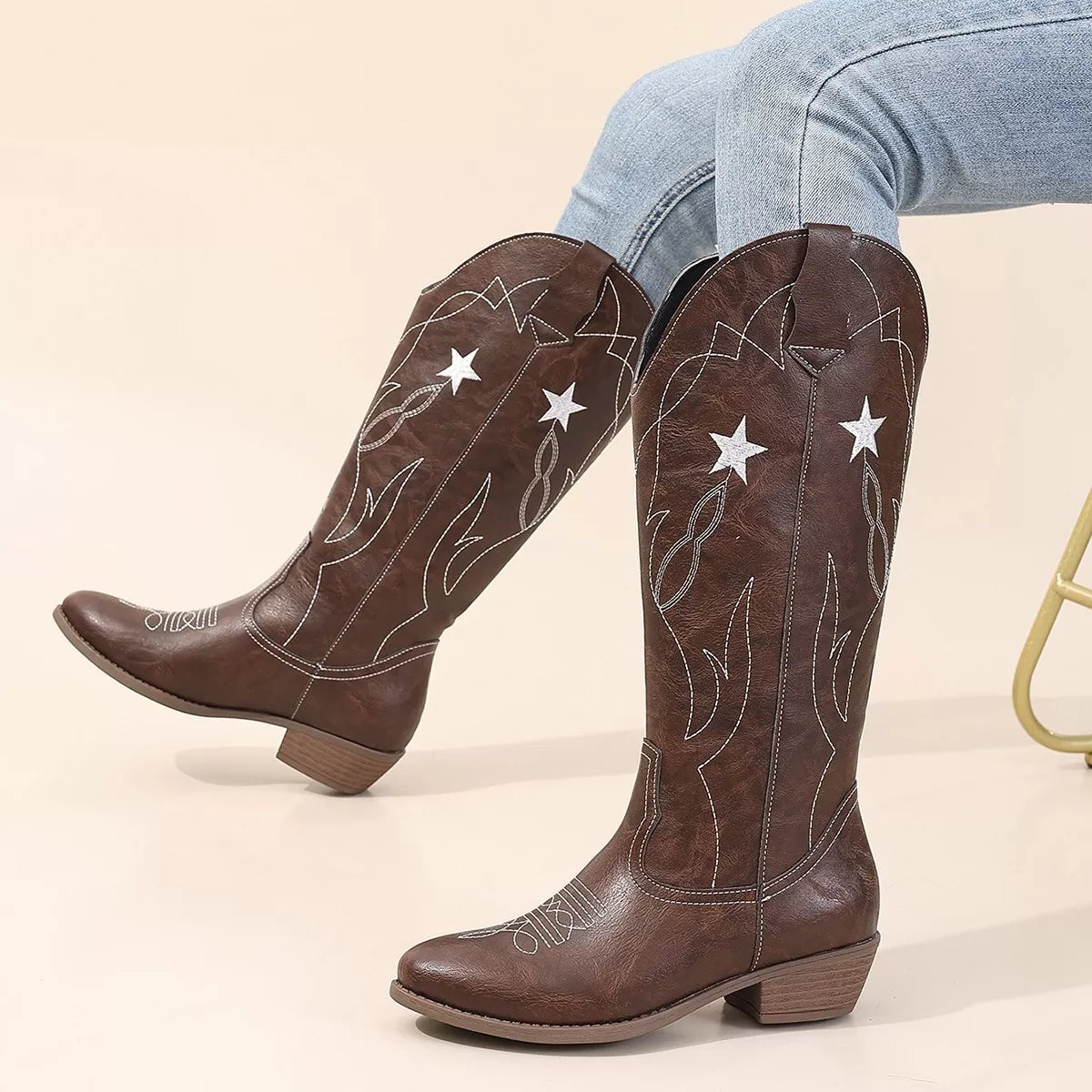 Tough Western Stitched Cowboy Boots