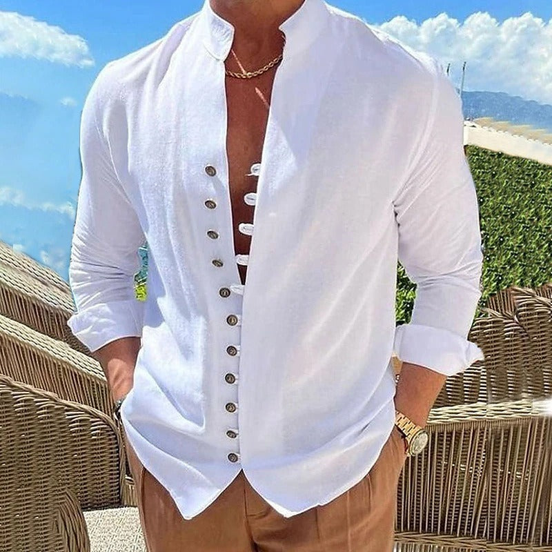 Classic Men's Casual Long Sleeve Cotton Shirt