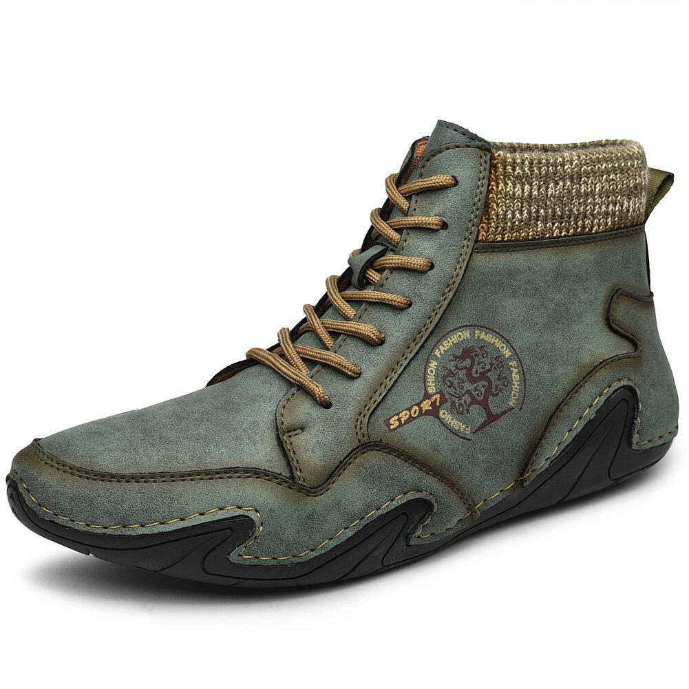 Barefoot Beck Shoes Men's Handmade Soft Slip Resistant Lace Up Leather Ankle Boots
