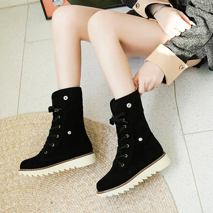 Comfy Women's Ankle Boots - Insulated Lace Up Design