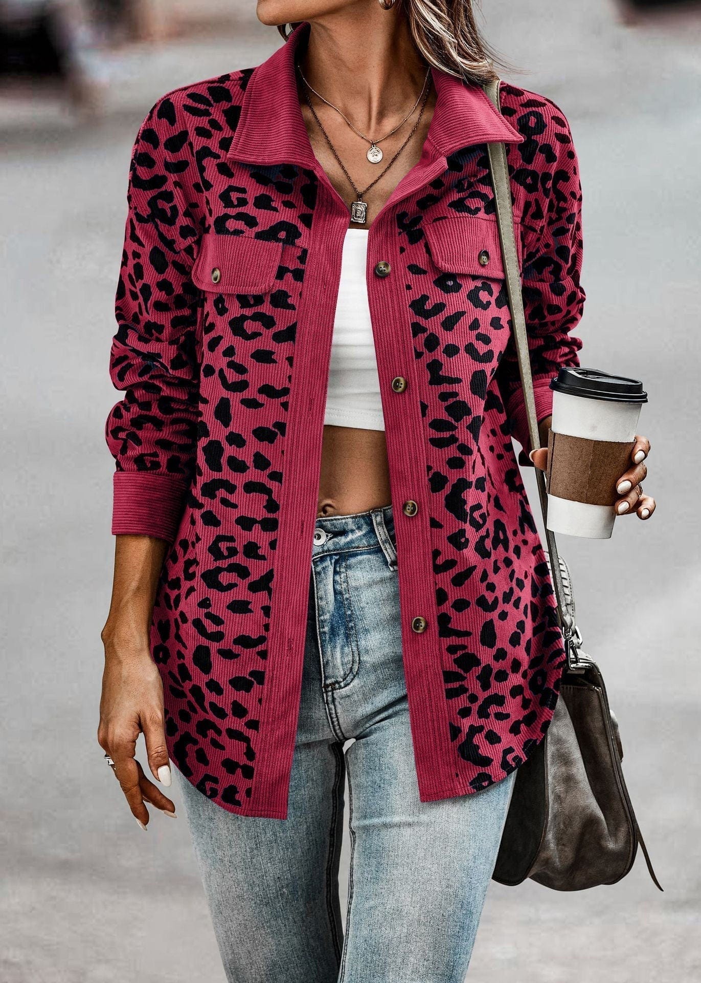 Fashionable Animal Print Spring Jacket