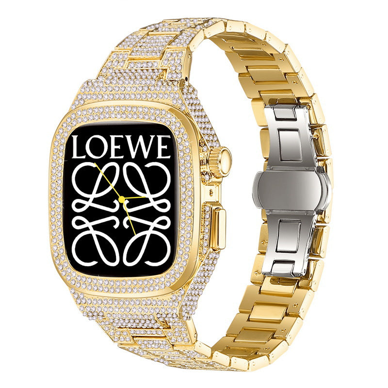 Shiny Stainless Steel Strap for 44/45mm Apple Watch