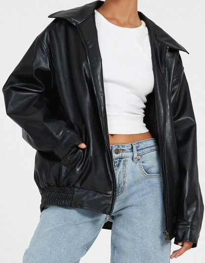 Classic Big Leather Jacket