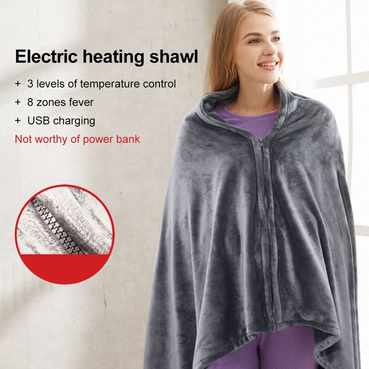 Electric Heating Plush Blanket-USB Heating Warm Shawl