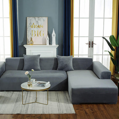 Velvet Plush Corner Sectional Corner Sofa Covers , Stretch Sofa Slipcover