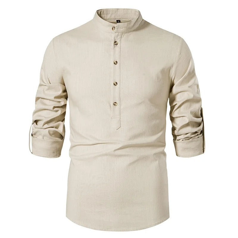 Timeless Cotton Shirt with Classic Collar - OutfitLondon