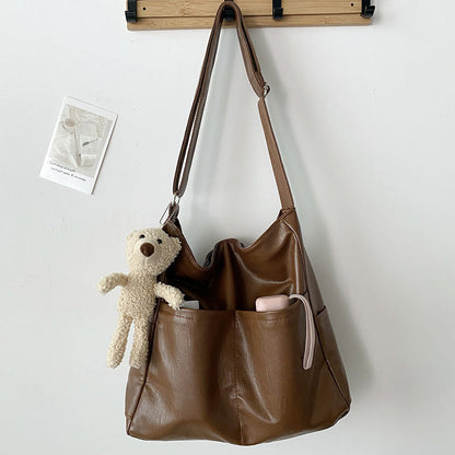 Big Spacious Tote Bag Soft Faux Leather