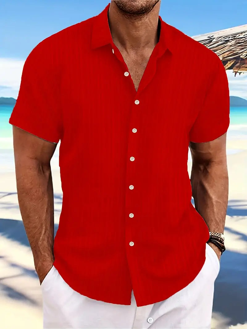 Casual Classic Striped Mens Cotton Shirt