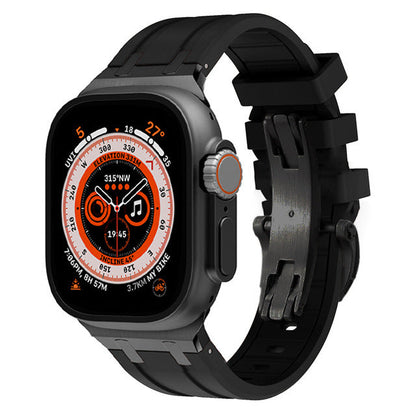 Strong Rubber Band for Apple Watch with Stainless Steel Buckle
