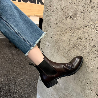 Orthopedic Women Boot Arch Support Genuine Leather AntiSlip LightWeight Basic Chelsea Boot