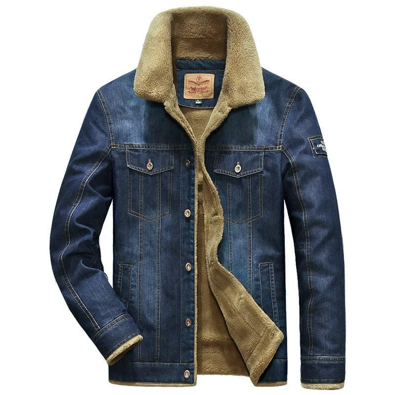 Warm Fleece Lined Casual Denim Jacket