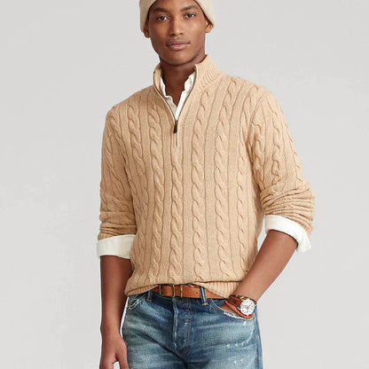 Timeless Cable Knit Half Zip Sweater