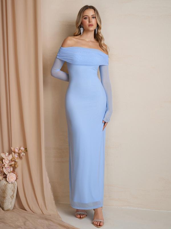 Chic Sequin Off Shoulder Formal Evening Dress