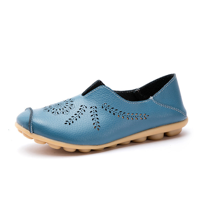 Slip On Loafers Hollow Flat Bottom Women Shoes