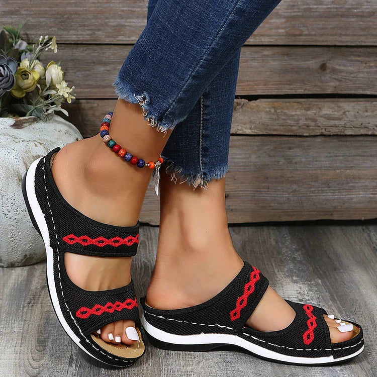 Leather Orthopedic Arch Support Sandals Diabetic Walking Cross Sandals