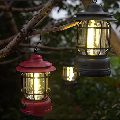 Rechargeable Camping Lantern – Vintage-Style LED with Dimmable Light
