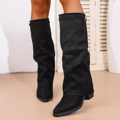 Elegant Low Cut Heel Boots