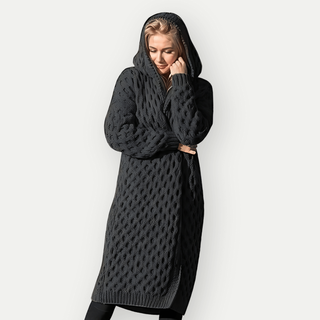 Cozy Oversized Cable Knit Cardigan - OutfitLondon