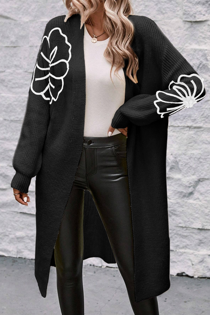 Soft Womens Open Front Floral Cardigan Sweater