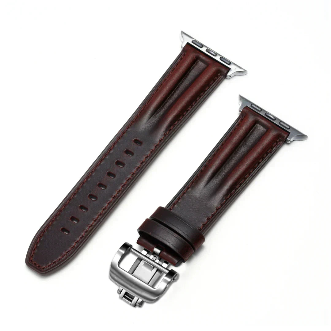 Classic Metal Strap Apple Watch Band With Silver Buckle