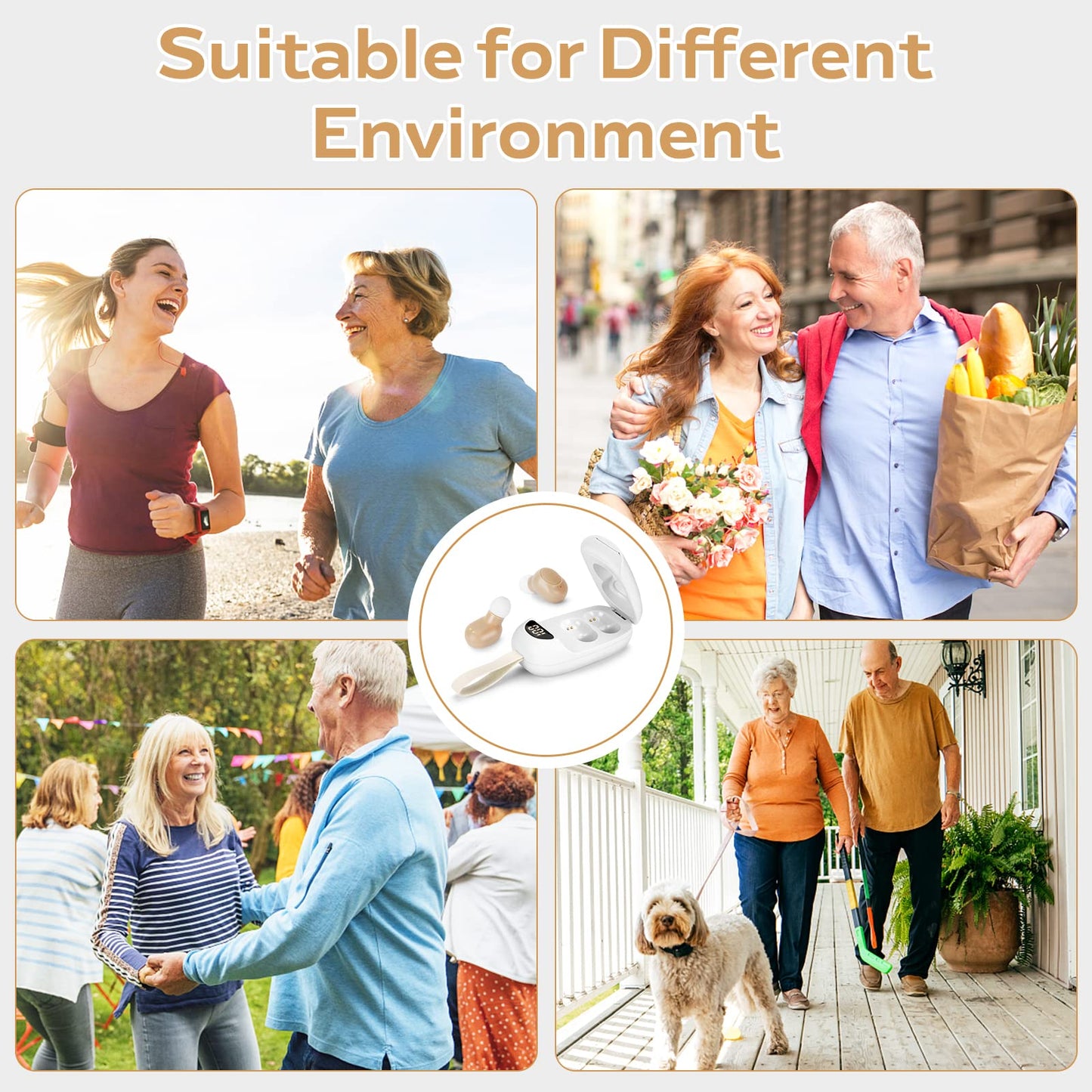 Hearing Aid for Seniors Rechargeable with Noise Cancelling
