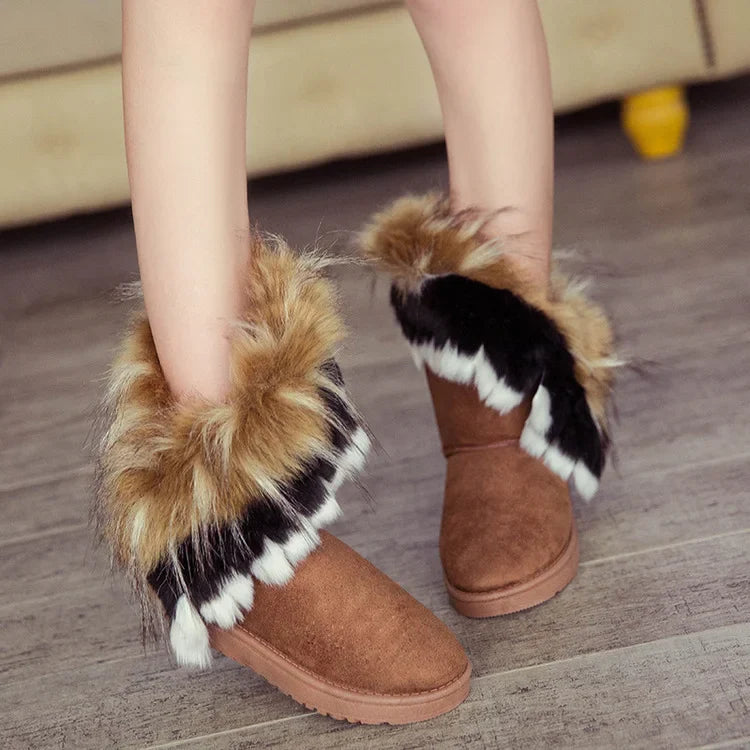 Weiche Warme Kunstpelz-Stiefeletten für Damen