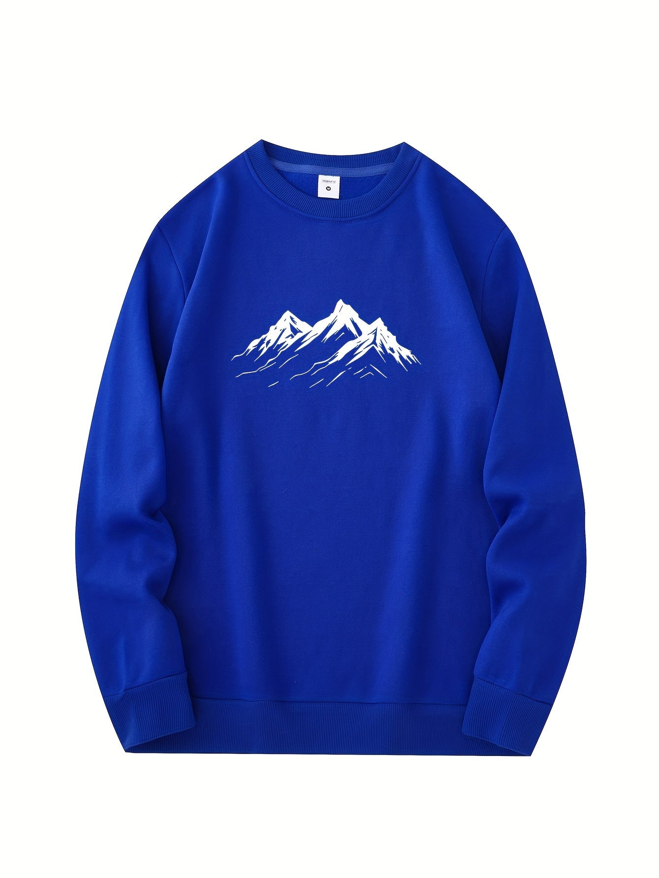 Warm Mens Fleece Sweatshirt with Mountain Graphic