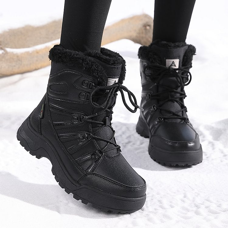 Warm Fuzzy Lace Up Ankle Boots for Women