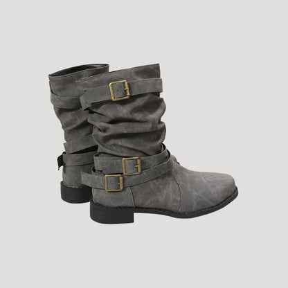 Women’s Waterproof Winter Ankle Boots with Buckle Detail