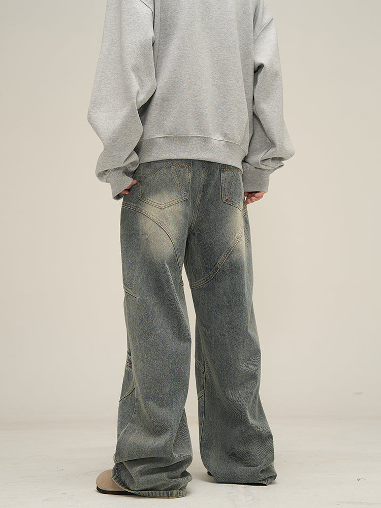 Men's Classic Blue Denim Straight Leg Jeans