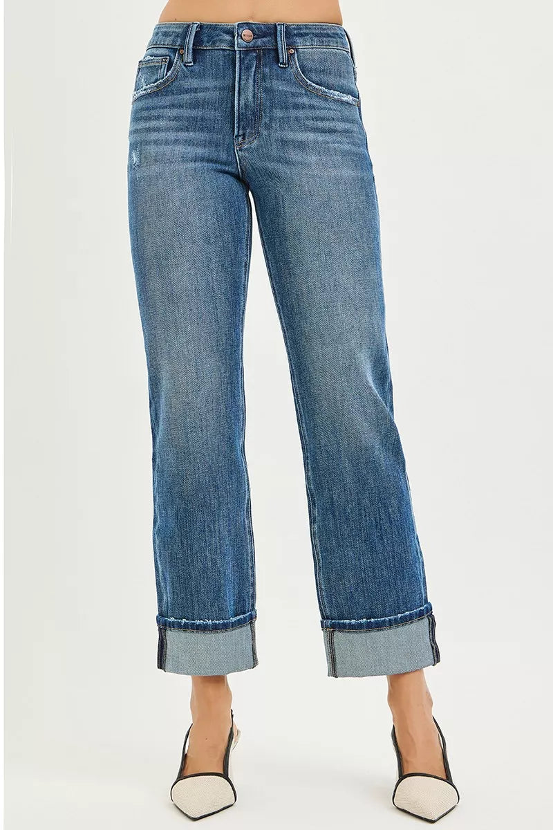 Relaxed Fit Straight Leg Stretch Jeans – Curve Plus Size