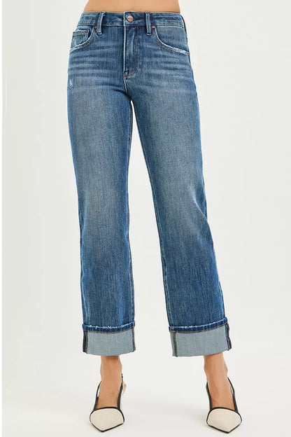 Relaxed Fit Straight Leg Stretch Jeans – Curve Plus Size