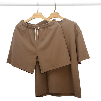 Women's Casual Cotton Short Sleeve T-Shirt and Shorts Loungewear Set