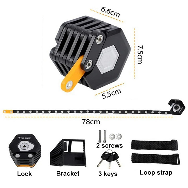 Foldable Premium Bicycle Lock
