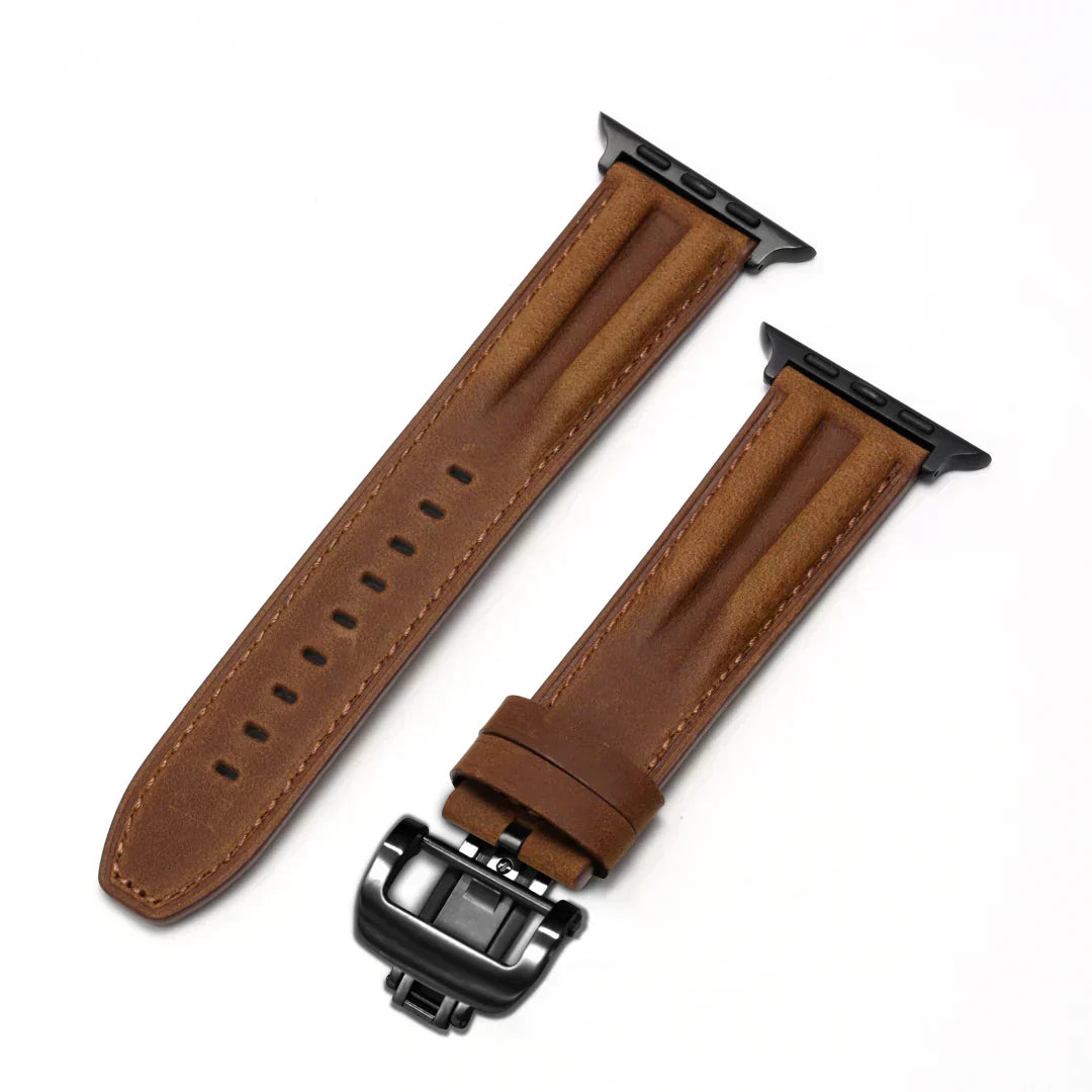 Classic Metal Strap Apple Watch Band With Silver Buckle