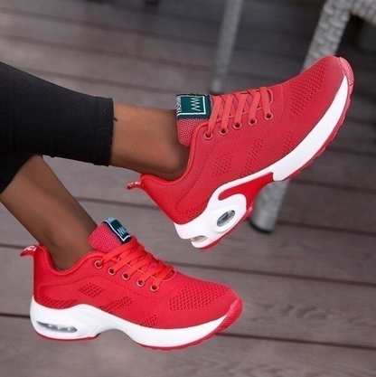 Women's Lace-up Fabric Flat Heel Sneakers