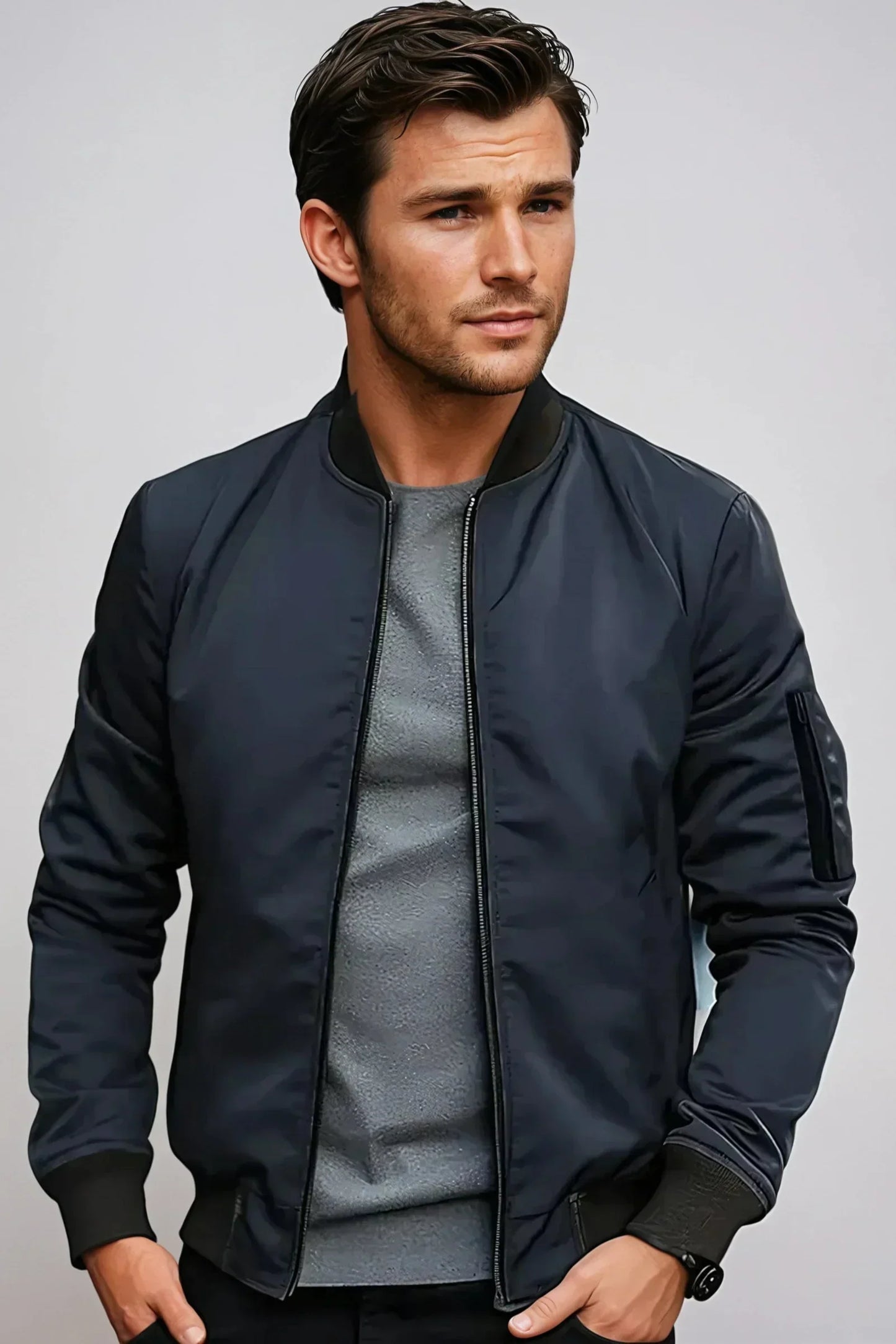 Warm and Stylish Bomber Jacket - OutfitLondon