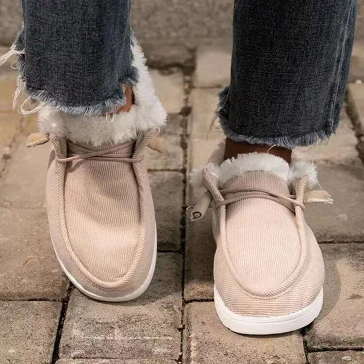 Flat Slip-On Bootie Warm Lining Ankle Snow Boots