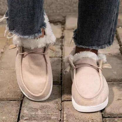 Flat Slip-On Bootie Warm Lining Ankle Snow Boots