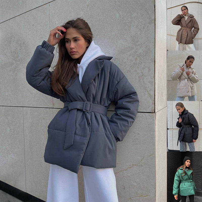 Women's Slim Wool Blend Long Lapel Overcoat