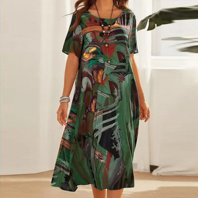 Fashionable Print Knee Length Sundress