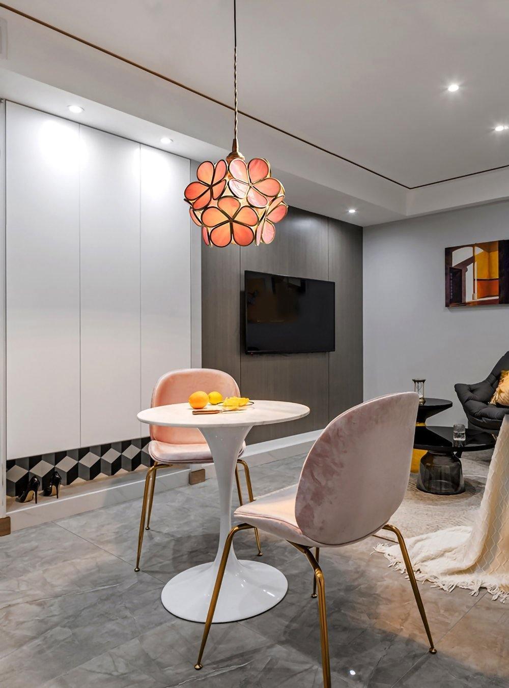 Classic Glass Pendant Light with Brass Accent