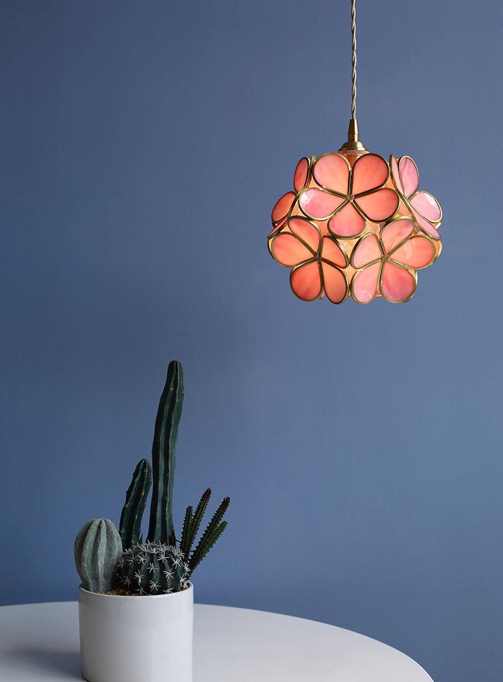Classic Glass Pendant Light with Brass Accent
