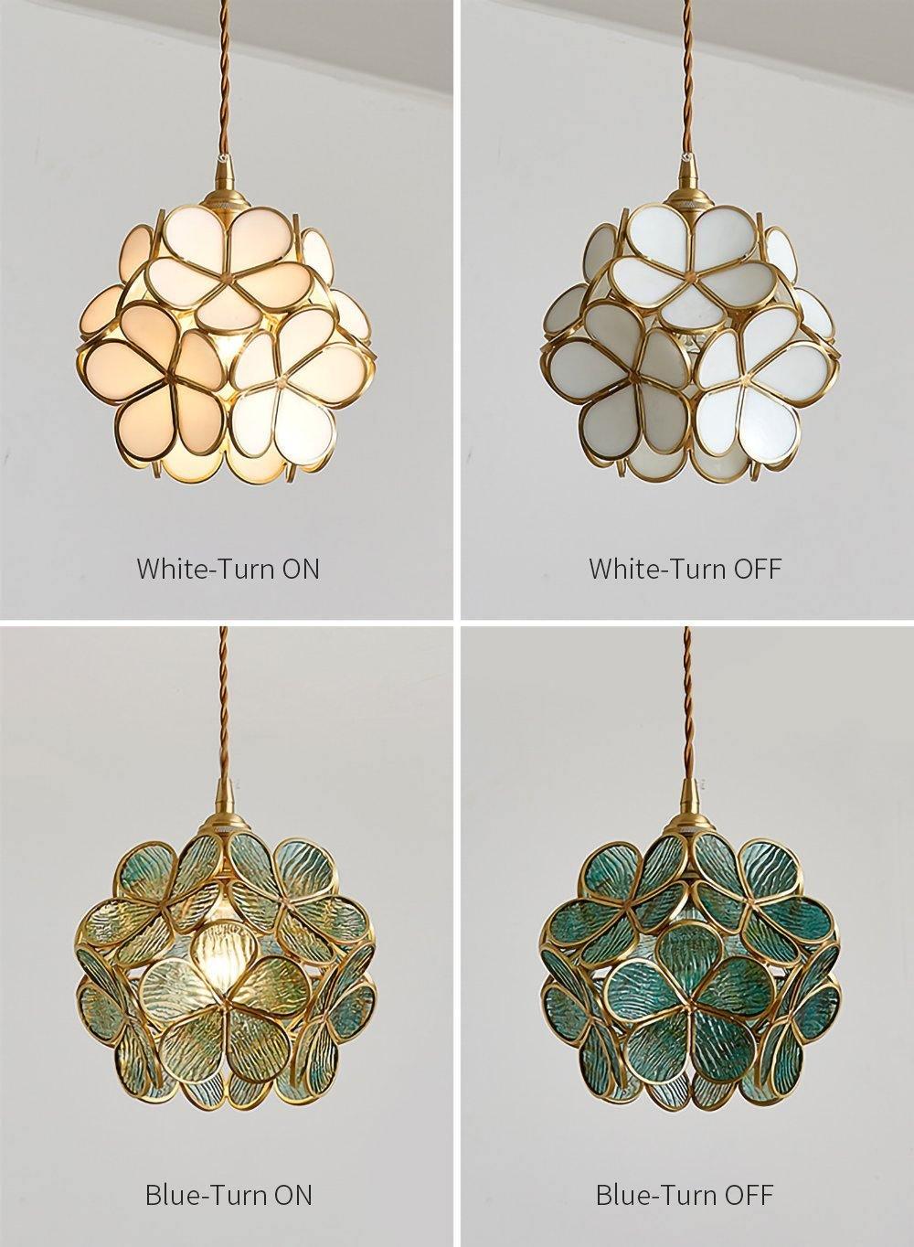 Classic Glass Pendant Light with Brass Accent