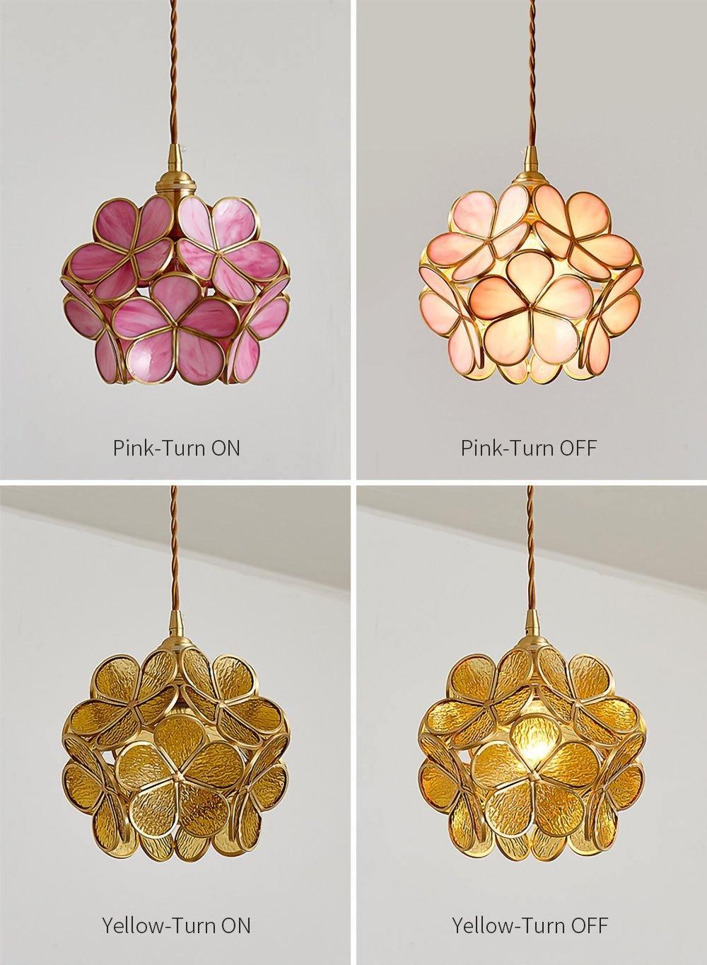 Classic Glass Pendant Light with Brass Accent