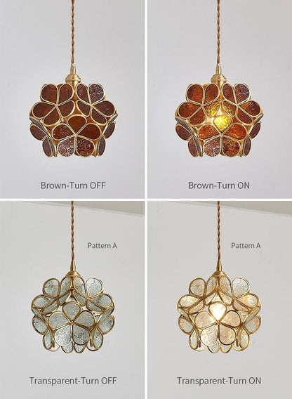 Classic Glass Pendant Light with Brass Accent