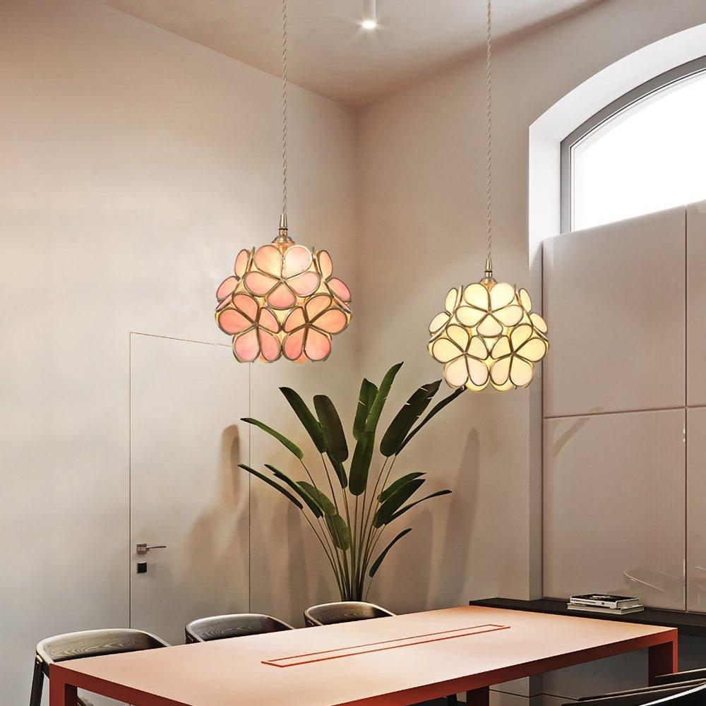 Classic Glass Pendant Light with Brass Accent