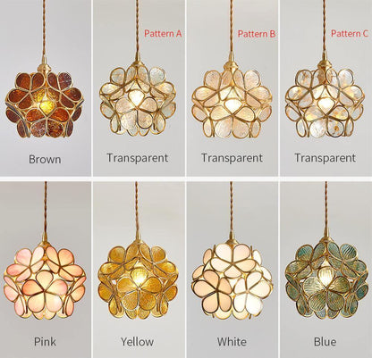 Classic Glass Pendant Light with Brass Accent
