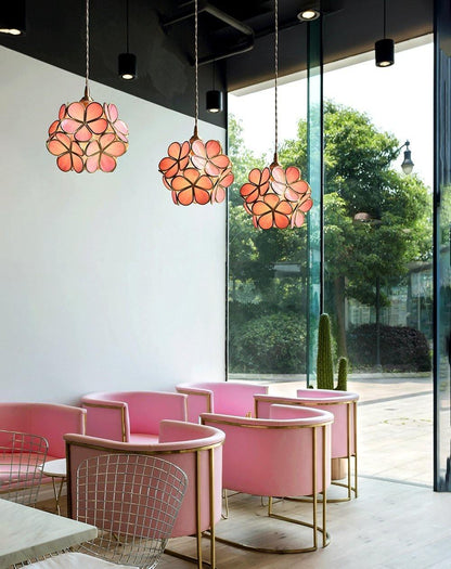 Classic Glass Pendant Light with Brass Accent