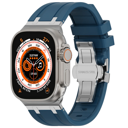 Flexible Rubber Apple Watch Strap With Silver Buckle